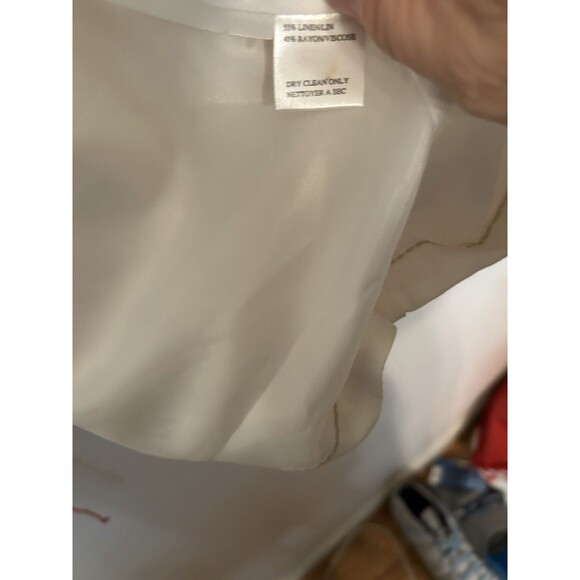 Vtg Report Collection Linen Blend White Bomber Jacket NWOT Size XL Mens Fill Zip - Picture 7 of 8